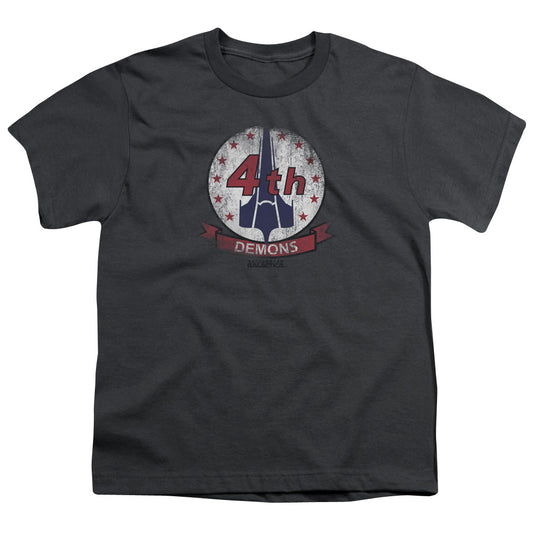 Bsg - Demons Badge - Short Sleeve Youth 18/1 - Charcoal T-shirt