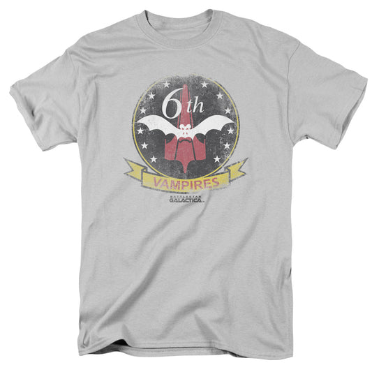 Bsg - Vampires Badge - Short Sleeve Adult 18/1 - Silver T-shirt