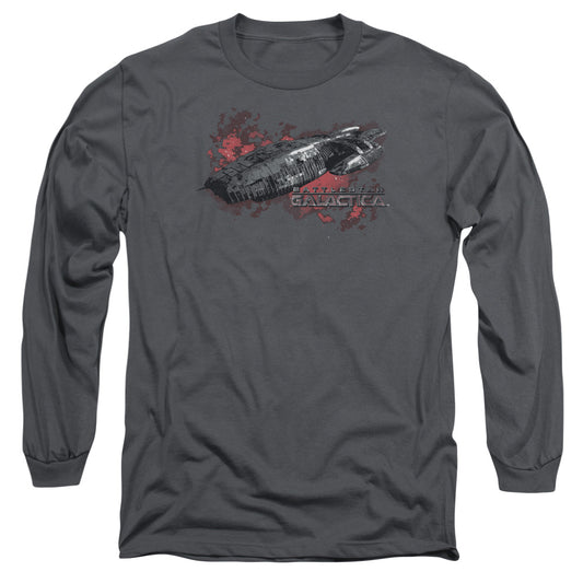 Bsg - Galactica - Long Sleeve Adult 18/1 - Charcoal T-shirt