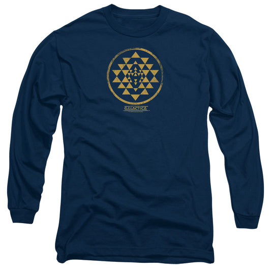 Bsg - Gold Squadron Patch - Long Sleeve Adult 18/1 - Navy T-shirt