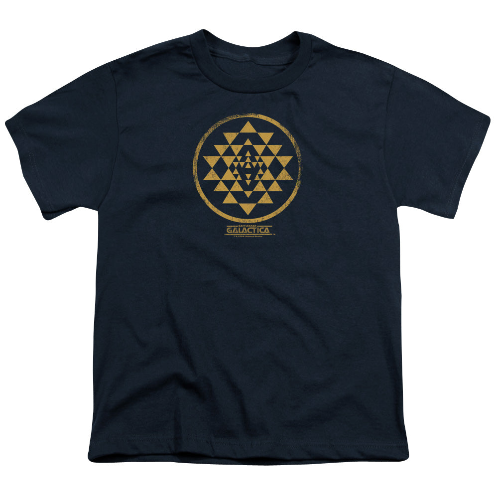 Bsg - Gold Squadron Patch - Short Sleeve Youth 18/1 - Navy T-shirt