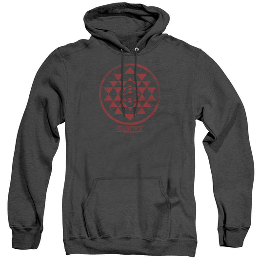 Bsg - Red Squadron Patch - Adult Heather Hoodie - Black