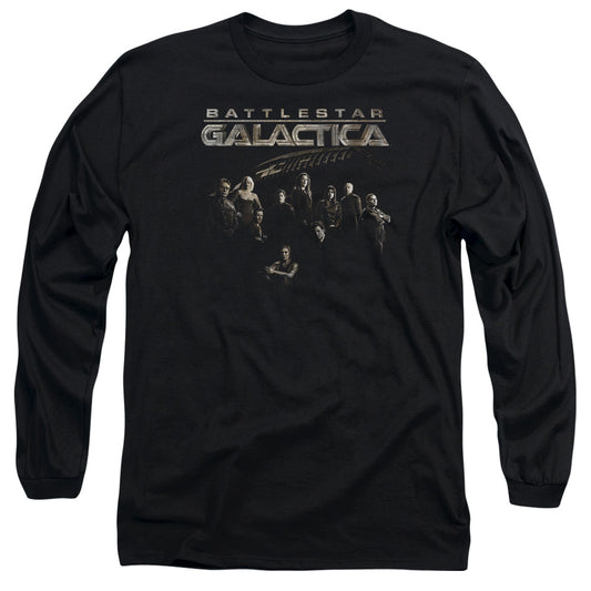 Battlestar Galactica - Battle Cast - Long Sleeve Adult 18/1 - Black T-shirt