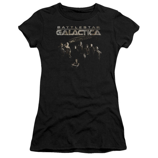 Battlestar Galactica - Battle Cast - Short Sleeve Junior Sheer - Black T-shirt