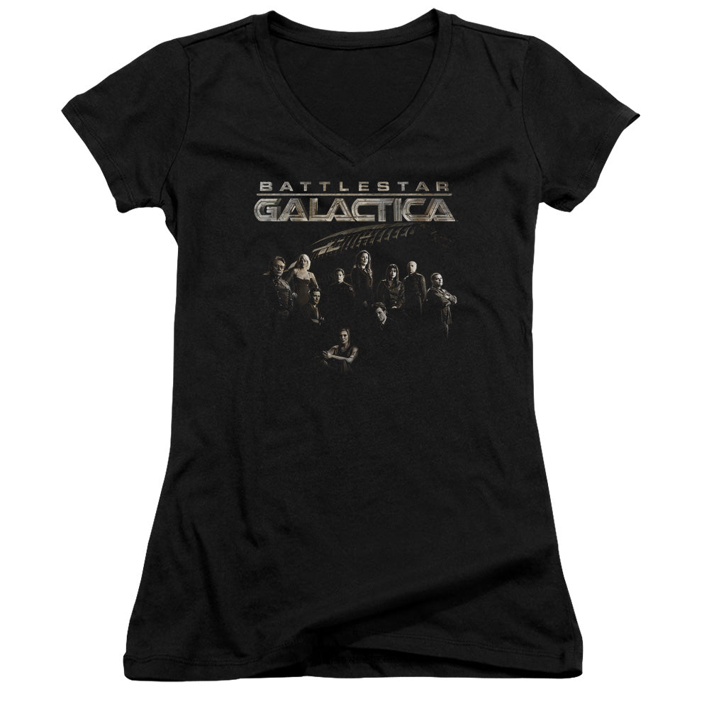 Battlestar Galactica - Battle Cast - Junior V-neck - Black