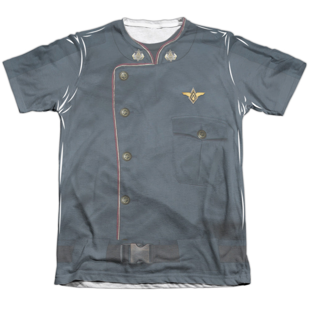 Battlestar Galactica - Duty Blue - Adult Poly/cotton Short Sleeve Tee - White T-shirt