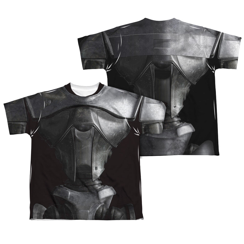 Bsg (New) - New Cylon (Front/back Print) - Short Sleeve Youth Poly Crew - White T-shirt