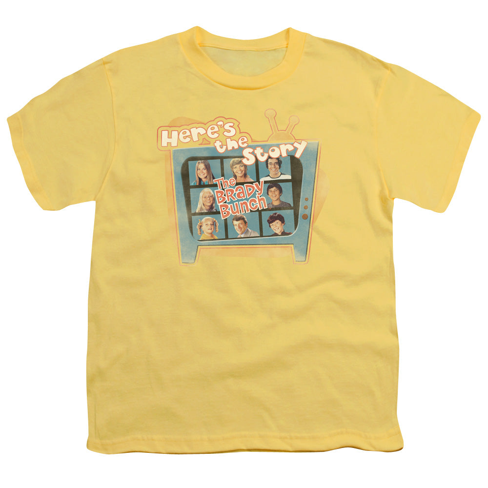 Brady Bunch - Heres The Story - Short Sleeve Youth 18/1 - Banana T-shirt