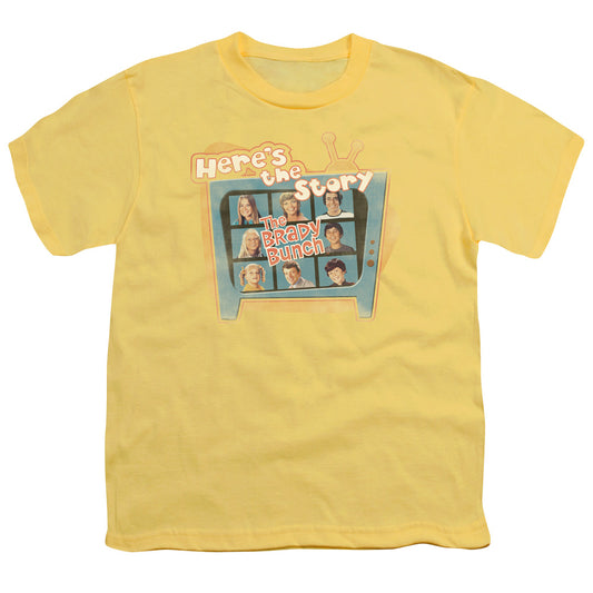 Brady Bunch - Heres The Story - Short Sleeve Youth 18/1 - Banana T-shirt