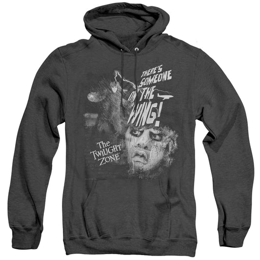 Twilight Zone - Someone On The Wing - Adult Heather Hoodie - Black