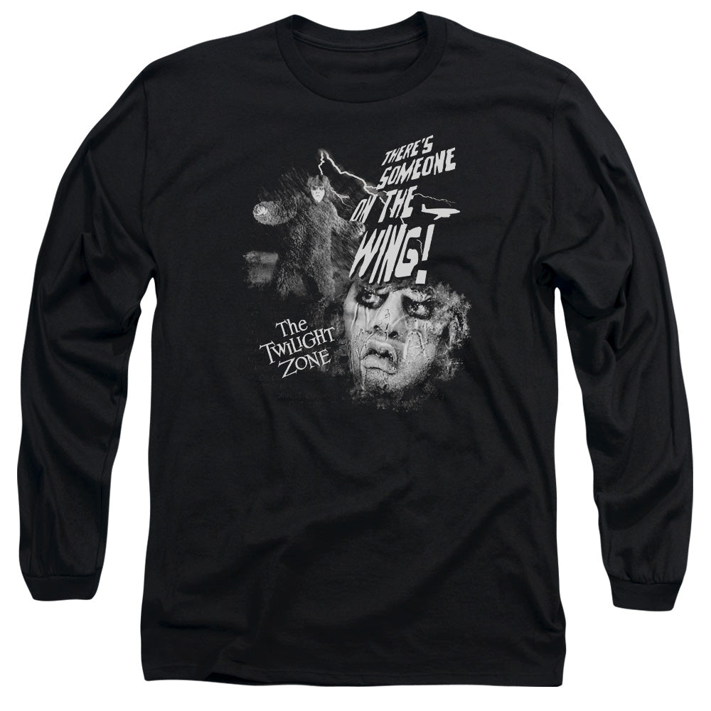 Twilight Zone - Someone On The Wing - Long Sleeve Adult 18/1 - Black T-shirt