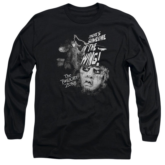 Twilight Zone - Someone On The Wing - Long Sleeve Adult 18/1 - Black T-shirt