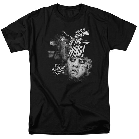 Twilight Zone - Someone On The Wing - Short Sleeve Adult 18/1 - Black T-shirt