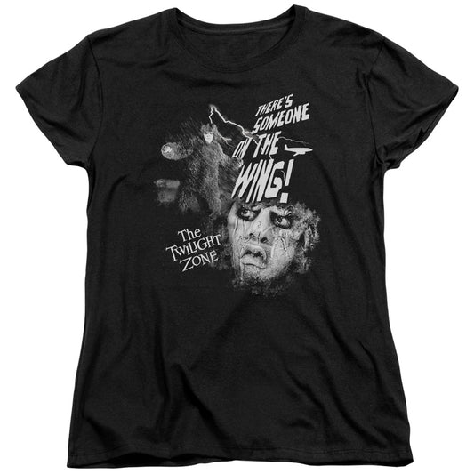 TWILIGHT ZONE SOMEONE ON THE WING - S/S WOMENS TEE - BLACK T-Shirt