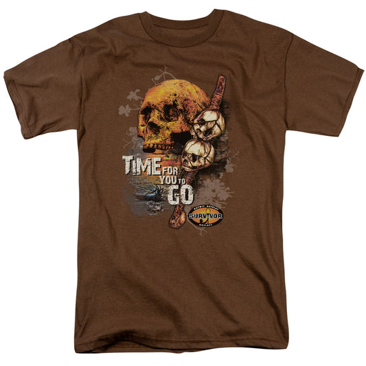 Survivor - Time To Go - Short Sleeve Adult 18/1 - Coffee T-shirt