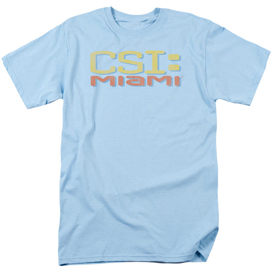 Csi Miami - Logo Distressed - Short Sleeve Adult 18/1 - Light Blue T-shirt