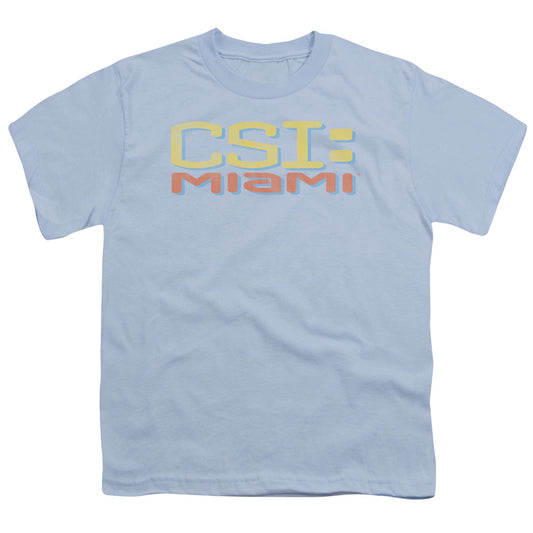 Csi Miami - Logo Distressed - Short Sleeve Youth 18/1 - Light Blue T-shirt