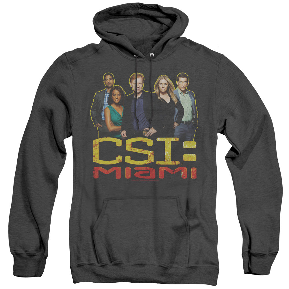 Csi Miami - The Cast In Black - Adult Heather Hoodie - Black