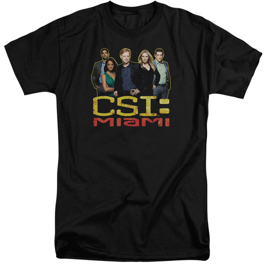 Csi Miami - The Cast In Black - Short Sleeve Adult Tall - Black T-shirt