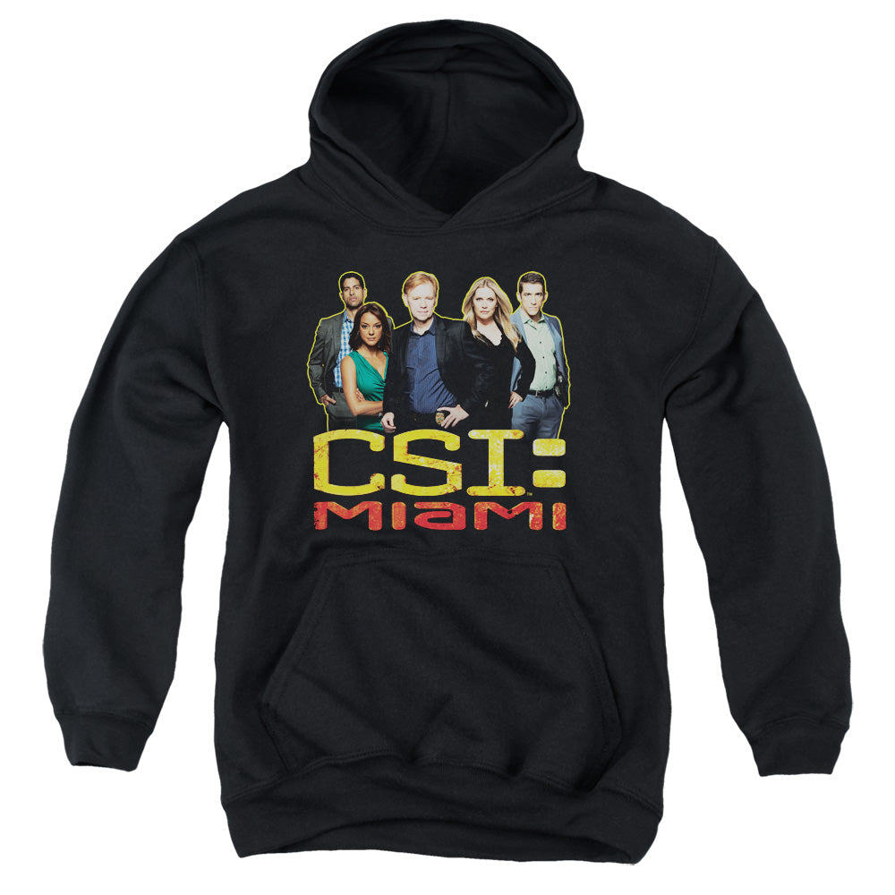 Csi Miami - The Cast In Black - Youth Pull-over Hoodie - Black