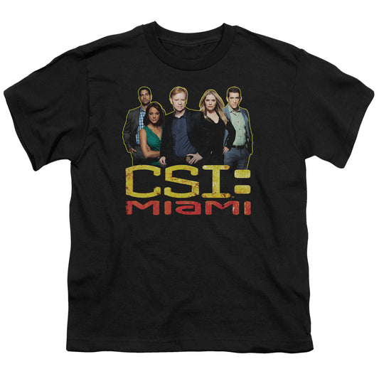 Csi Miami - The Cast In Black - Short Sleeve Youth 18/1 - Black T-shirt