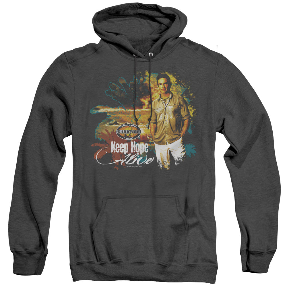 Survivor - Keep Hope Alive - Adult Heather Hoodie - Black