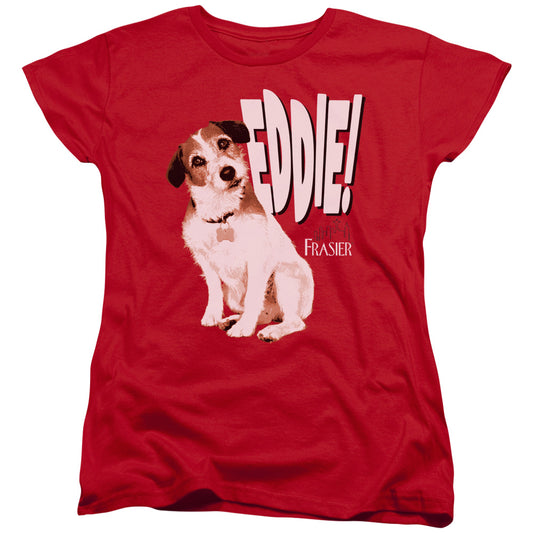Frasier - Eddie - Short Sleeve Womens Tee - Red T-shirt