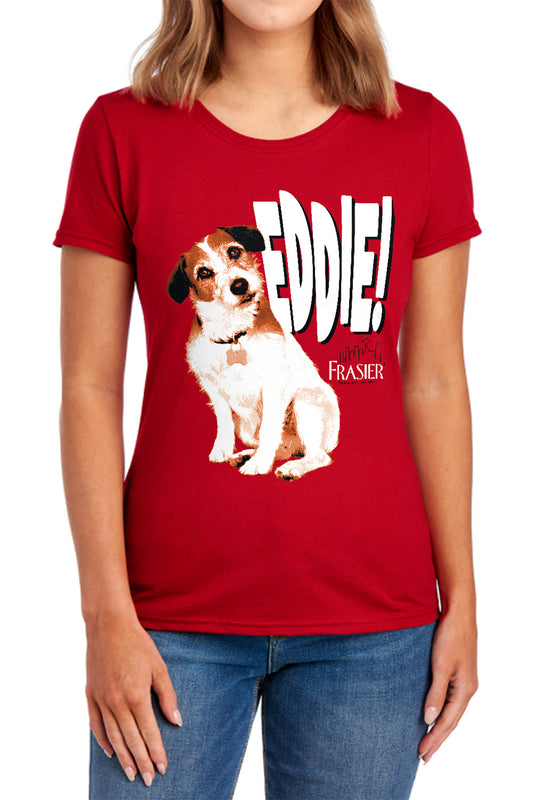 Frasier - Eddie - Short Sleeve Womens Tee - Red T-shirt