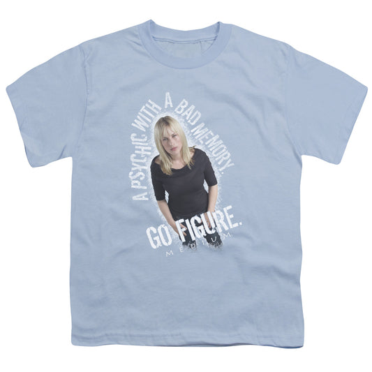 Medium - Go Figure - Short Sleeve Youth 18/1 - Light Blue T-shirt