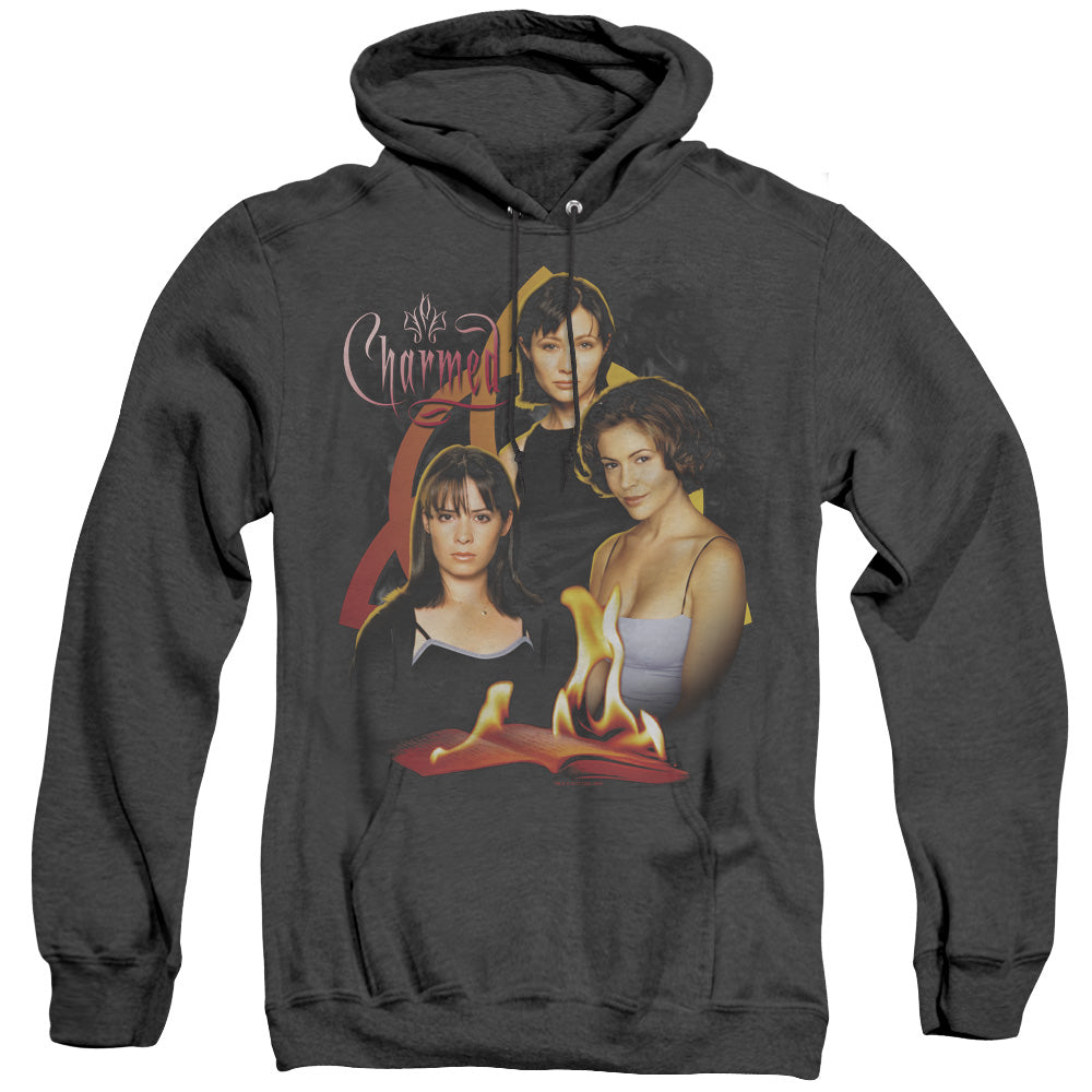 Charmed - Original Three - Adult Heather Hoodie - Black