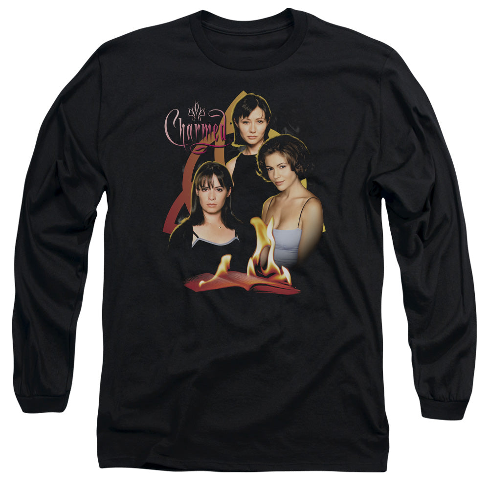 Charmed - Original Three - Long Sleeve Adult 18/1 - Black T-shirt