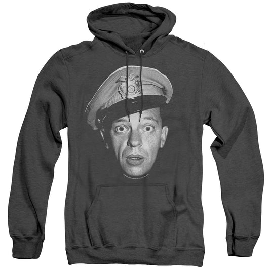 Andy Griffith - Barney Head - Adult Heather Hoodie - Black