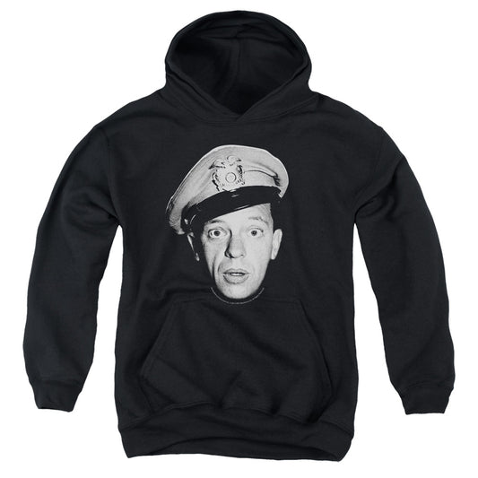 Andy Griffith - Barney Head - Youth Pull-over Hoodie - Black