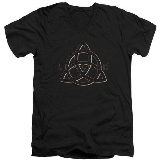 Charmed - Triple Linked Logo - Short Sleeve Adult V-neck - Black T-shirt