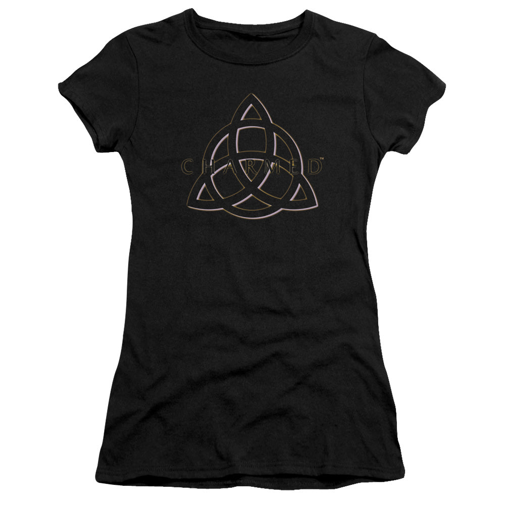 Charmed - Triple Linked Logo - Short Sleeve Junior Sheer - Black T-shirt