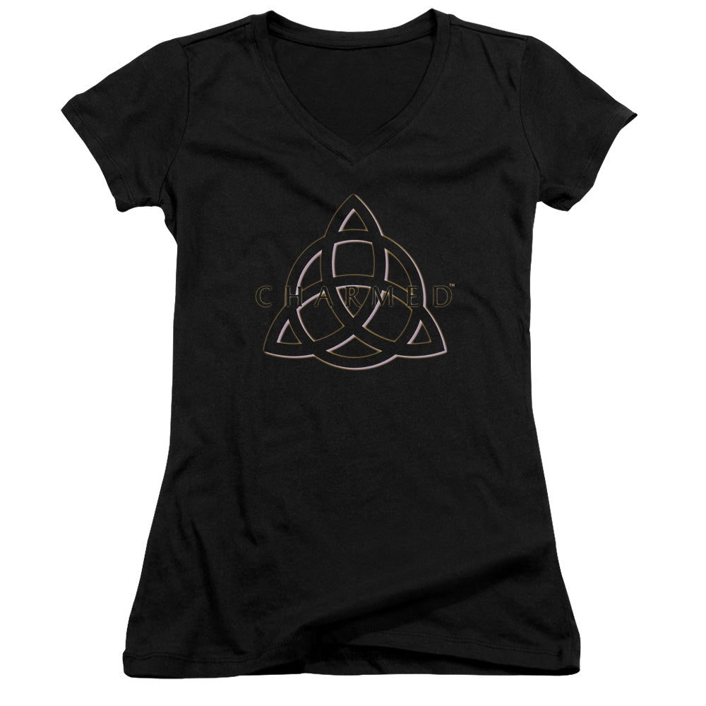 Charmed - Triple Linked Logo - Junior V-neck - Black