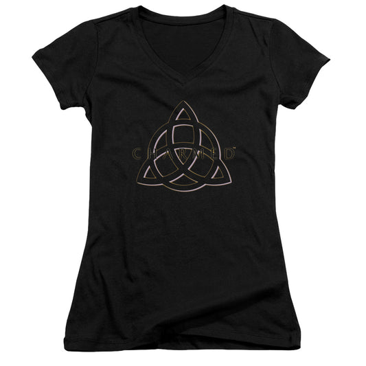 Charmed - Triple Linked Logo - Junior V-neck - Black
