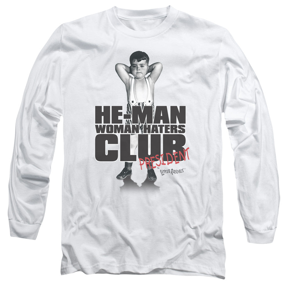 Little Rascals - Club President - Long Sleeve Adult 18/1 - White T-shirt