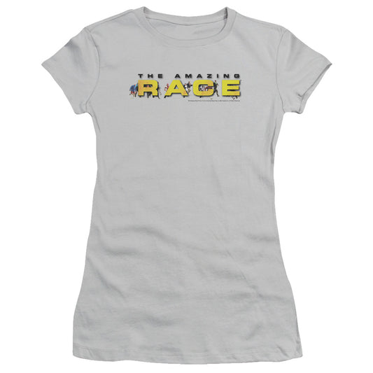 Amazing Race - Running Logo - Short Sleeve Junior Sheer - Silver T-shirt