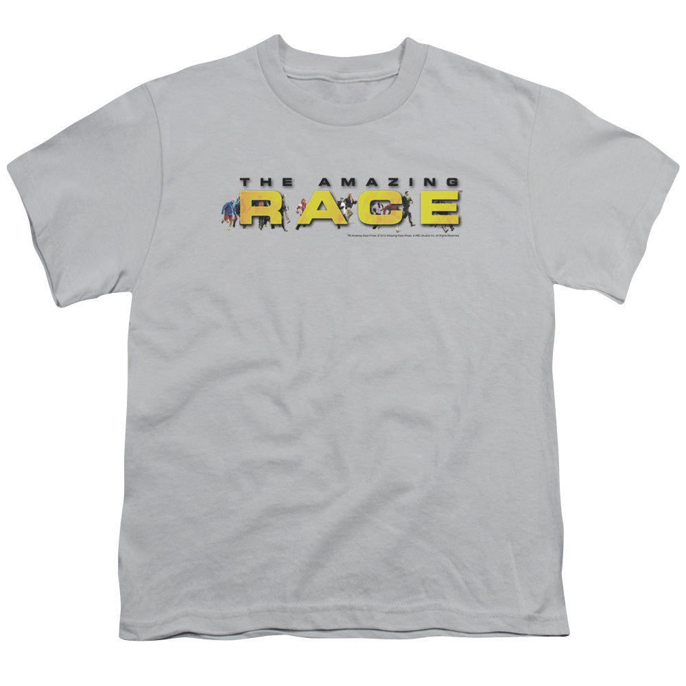 Amazing Race - Running Logo - Short Sleeve Youth 18/1 - Silver T-shirt