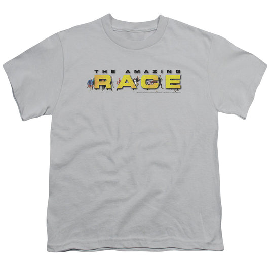 Amazing Race - Running Logo - Short Sleeve Youth 18/1 - Silver T-shirt