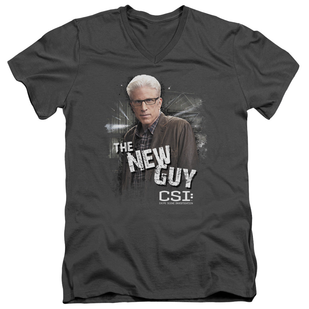 Csi - The New Guy - Short Sleeve Adult V-neck - Charcoal T-shirt