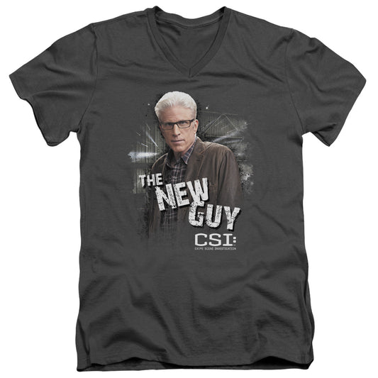 Csi - The New Guy - Short Sleeve Adult V-neck - Charcoal T-shirt