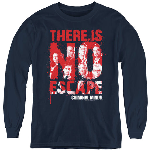 Criminal Minds - No Escape - Youth Long Sleeve Tee - Navy