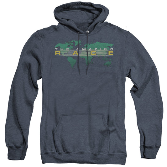 Amazing Race - Around The World - Adult Heather Hoodie - Navy
