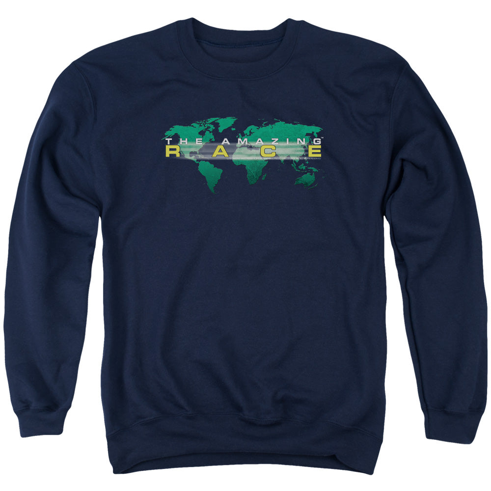 Amazing Race - Around The World - Adult Crewneck Sweatshirt - Navy
