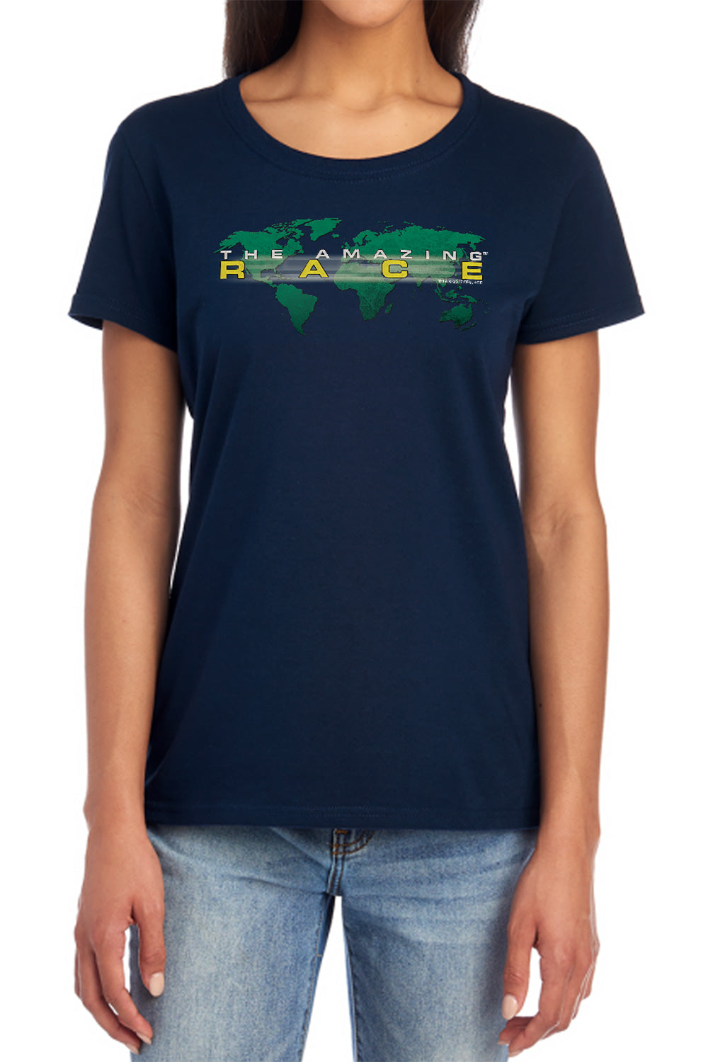 Amazing Race - Around The World - Short Sleeve Womens Tee - Navy T-shirt