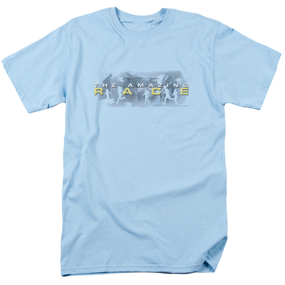 Amazing Race - In The Clouds - Short Sleeve Adult 18/1 - Light Blue T-shirt