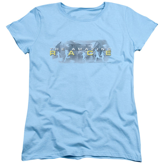 Amazing Race - In The Clouds - Short Sleeve Womens Tee - Light Blue T-shirt