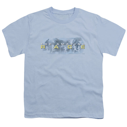 Amazing Race - In The Clouds - Short Sleeve Youth 18/1 - Light Blue T-shirt
